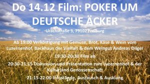 Filmabend POKER UM DEUTSCHE ÄCKER & Podium @ Weingut Andreas Dilger